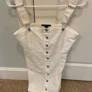 Forever 21 button down white denim dress